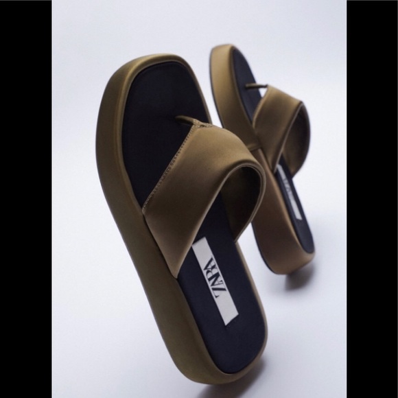 Zara Olive Platform Sandals